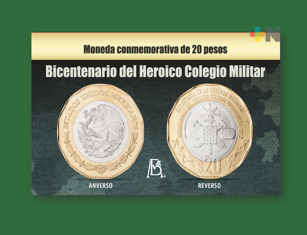 Banco de México emite moneda conmemorativa del bicentenario del Heroico Colegio Militar